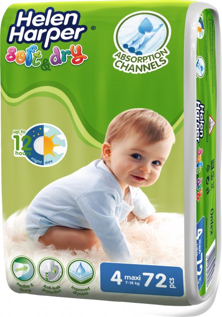 Підгузки Helen Harper Soft&Dry Maxi 7-18 кг 72 шт